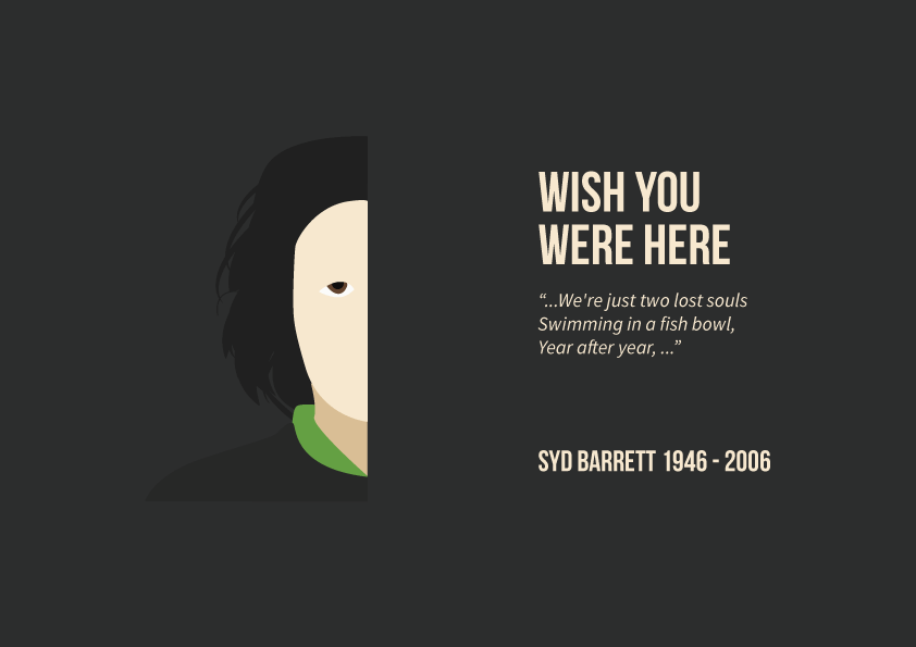 “Wish you were here” slide from Pink Floyd project.